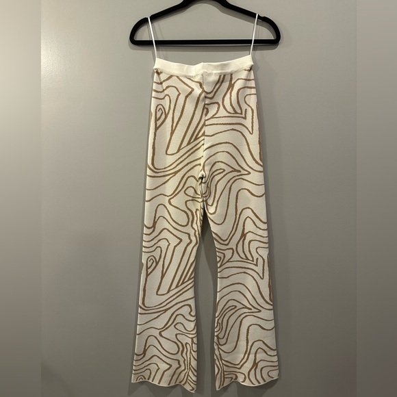 Blue Blush Mocha Swirl Halter Top and Pants Matching Set Size S Cream Multi - Picture 14 of 16